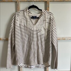 Chaps Cream and Black Elegant Coat